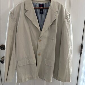 Chaps Men's Light Cream Tailored Shirt Jacket